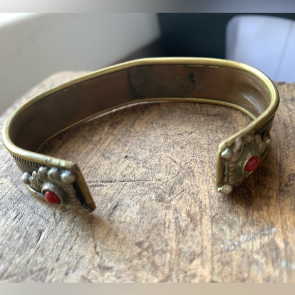 Om Namah Shivaya Mantra Cuff Bracelet Unisex Jewelry Buddha Red Natural Stones - Picture 10 of 12